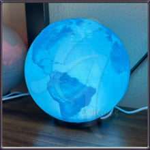 Load image into Gallery viewer, 3D Printed Planet Lamps – Saturn with Adjustable Rings, Glowing Earth, Red Mars, Blue Neptune, Moon LED Night Lights – 5.5” Space Decor