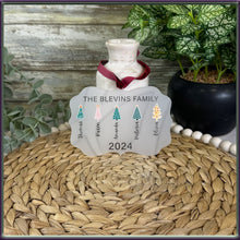Load image into Gallery viewer, Personalized Family Christmas Ornament - Colorful Trees Design