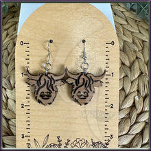 Load image into Gallery viewer, Highland Cow Dangle Earrings