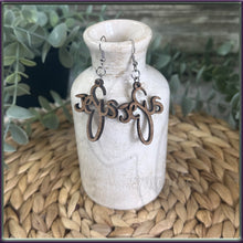 Load image into Gallery viewer, Jesus Earrings Wooden Dangle