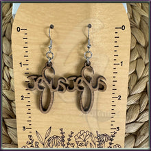Load image into Gallery viewer, Jesus Earrings Wooden Dangle