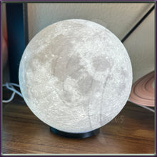 Load image into Gallery viewer, 3D Printed Planet Lamps – Saturn with Adjustable Rings, Glowing Earth, Red Mars, Blue Neptune, Moon LED Night Lights – 5.5” Space Decor