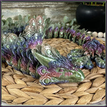 Load image into Gallery viewer, Peacock Dragon - 3D Printed - Cinderwing Design - Articulated Novelty Item Toy Fidget Unique Gift Stress Toy Wings