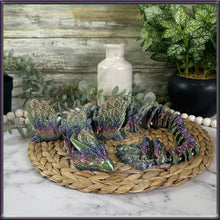 Load image into Gallery viewer, Peacock Dragon - 3D Printed - Cinderwing Design - Articulated Novelty Item Toy Fidget Unique Gift Stress Toy Wings