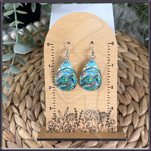 Load image into Gallery viewer, Stained Glass Sea Turtle Teardrop Acrylic Earrings - Handcrafted Beauty!