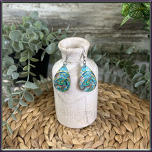 Load image into Gallery viewer, Stained Glass Sea Turtle Teardrop Acrylic Earrings - Handcrafted Beauty!
