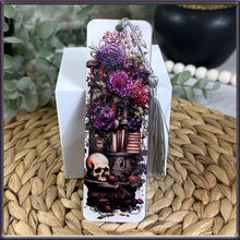Load image into Gallery viewer, Skull Floral Bookshelf Acrylic Bookmark