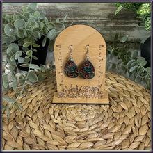 Load image into Gallery viewer, Sunflower Acrylic Tooled Leather Design Earrings