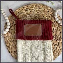 Load image into Gallery viewer, Family Christmas Stockings, Christmas Stockings Name, Leatherette Knitted Christmas Stockings, Holiday Stockings, Personalized Christmas