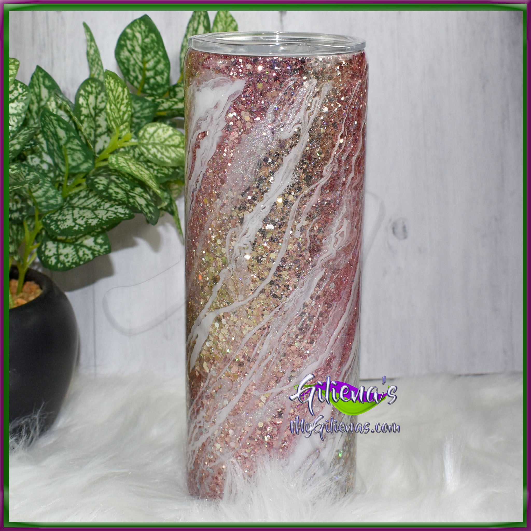 Hot Pink Milky Way Glitter Tumbler | Personalized Tumblers