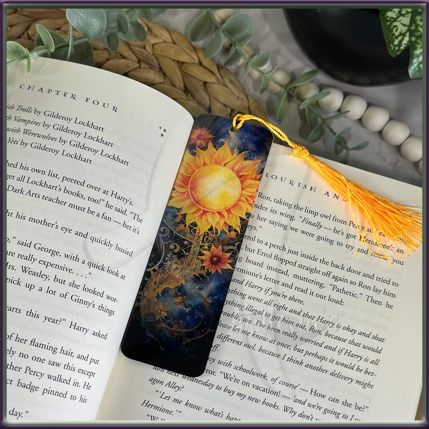 Celestial Sunflower Acrylic Bookmark