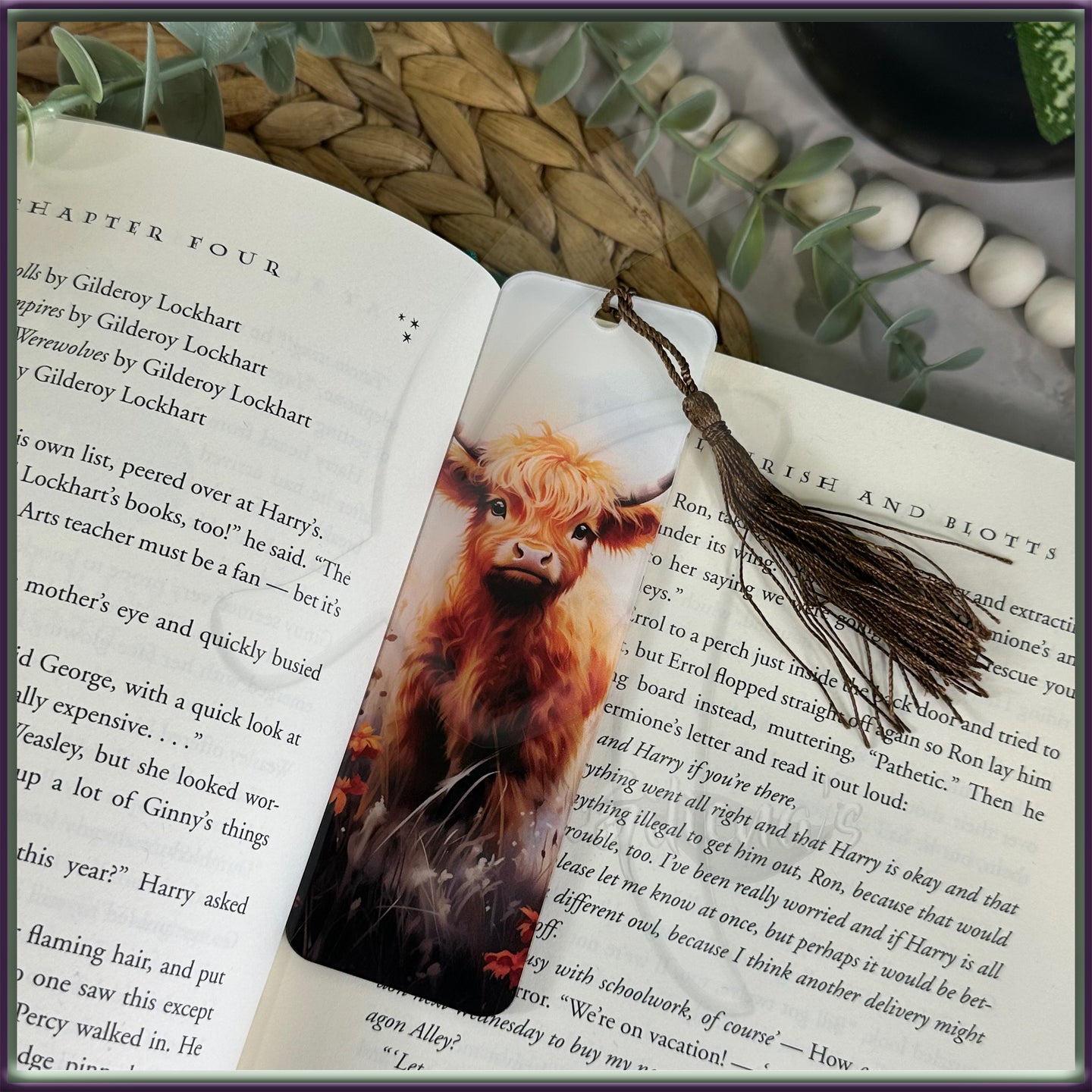 Highland Cow Acrylic Bookmark