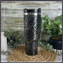 Load image into Gallery viewer, Mandala Tumbler Laser Engraved 40oz with Hidden Curse Words
