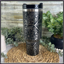 Load image into Gallery viewer, Mandala Tumbler Laser Engraved 40oz with Hidden Curse Words
