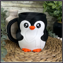 Load image into Gallery viewer, Highland Cow or Penguin Ice Cream Pint Holder – Insulated Cozy with 2 Spoon Slot – Cute Gift, Keeps Hands Warm
