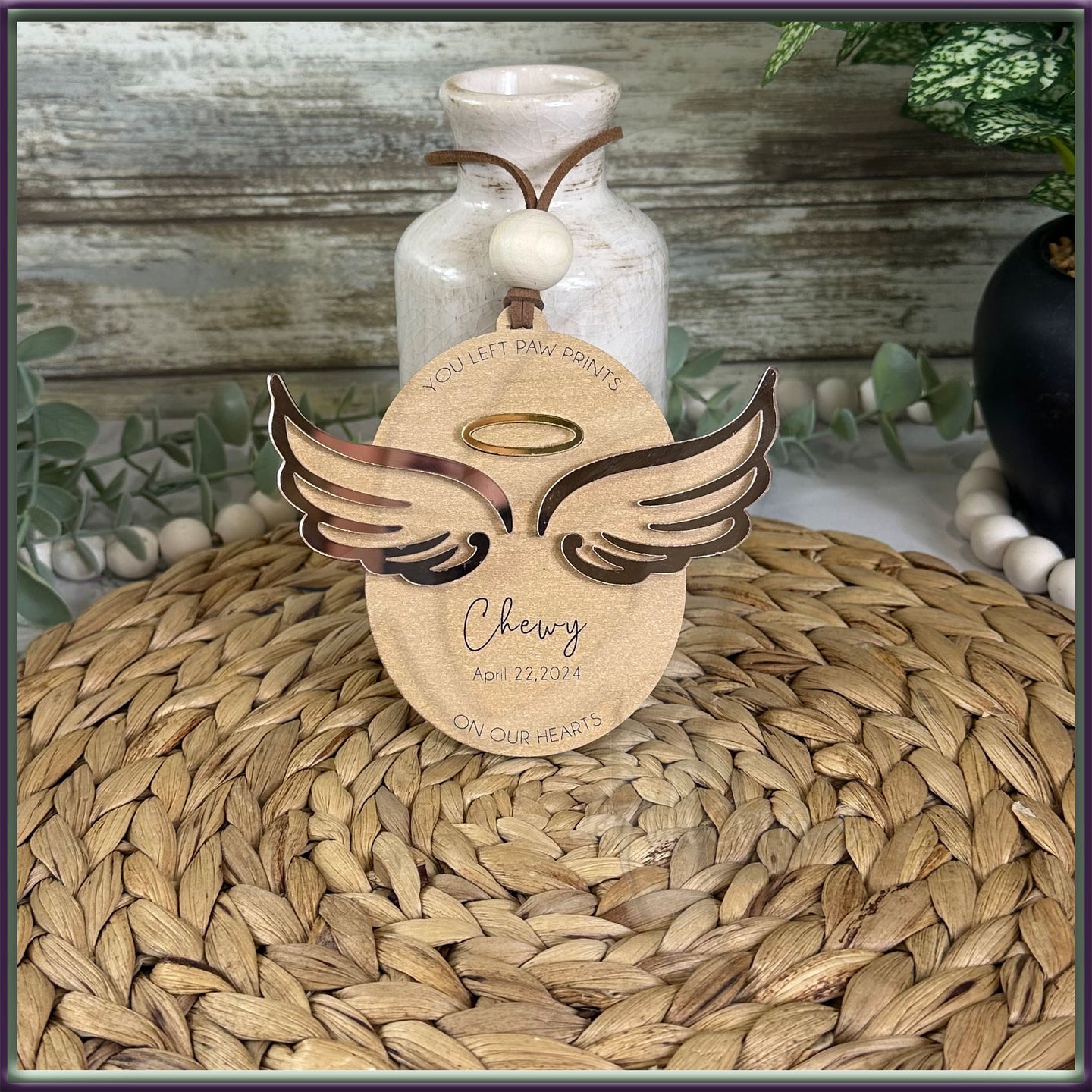 Personalized Memorial Angel Pet Ornament, Keepsake, Customizable, Pet Name