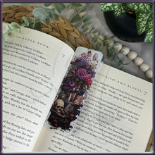 Load image into Gallery viewer, Skull Floral Bookshelf Acrylic Bookmark
