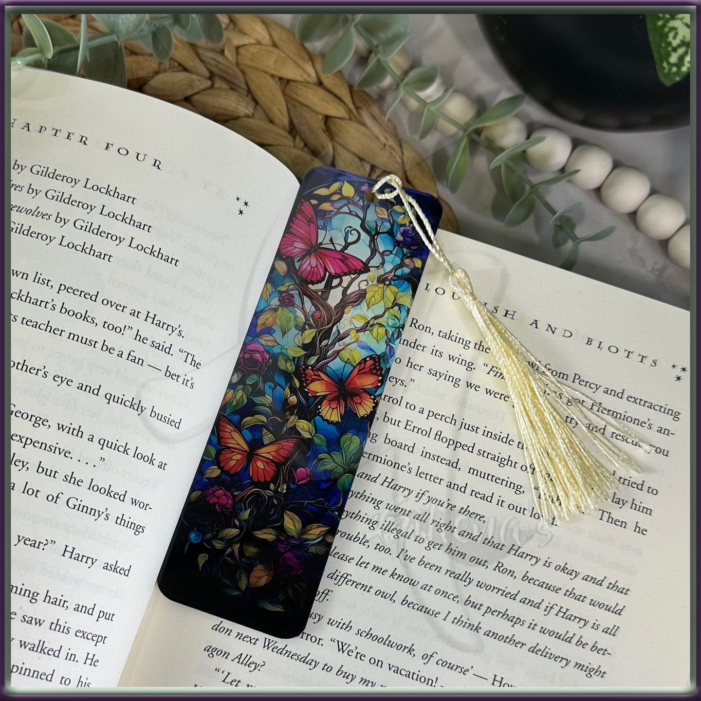 Stained Glass Butterflies Acrylic Bookmark