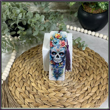 Load image into Gallery viewer, Sugar Skull Floral Bookshelf Acrylic Bookmark
