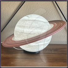 Load image into Gallery viewer, 3D Printed Planet Lamps – Saturn with Adjustable Rings, Glowing Earth, Red Mars, Blue Neptune, Moon LED Night Lights – 5.5” Space Decor
